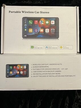 Portable Wireless Car Stereo - Touchscreen Display - Black